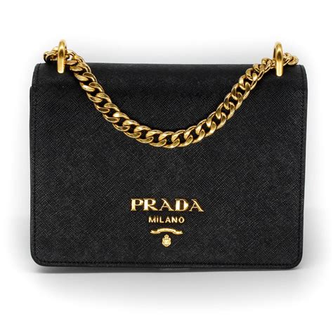 black prada bag with gold chain|prada over the shoulder bag.